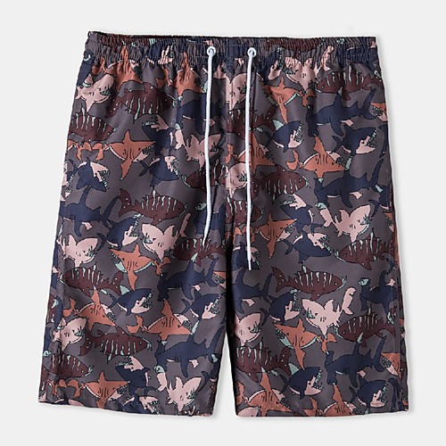 

Men's Casual Daily Holiday Shorts Pants Graphic Short Brown