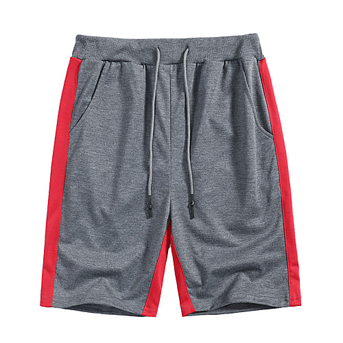 

Men's Athletic Daily Shorts Pants Color Block Short Yellow Black-Red Gray Light gray Dark Gray