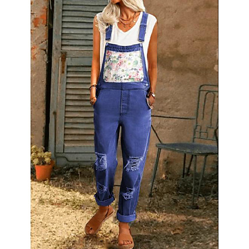 

Women's Casual 2021 Light Blue Blue Gray Jumpsuit Pattern