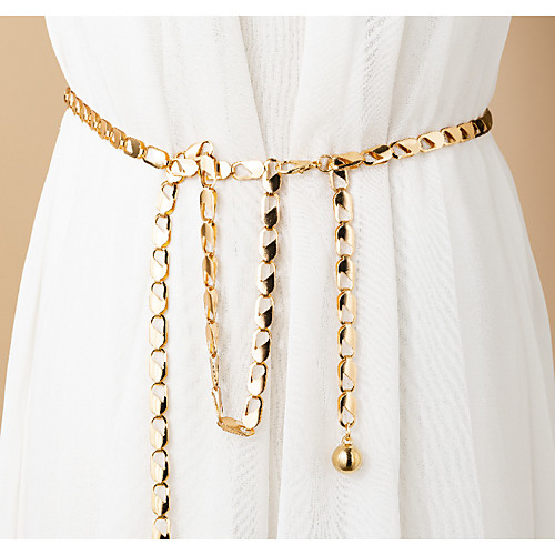 

Women's Chain Daily Vacation Gold Silver Belt Solid Colored / Winter / Spring / Summer / Alloy