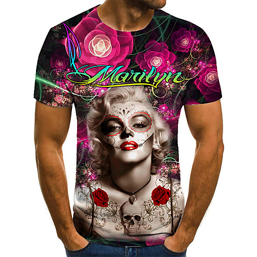 

Men's Unisex Tee T shirt Shirt 3D Print Graphic Prints Human Plus Size Print Short Sleeve Casual Tops Basic Fashion Designer Big and Tall Round Neck Blushing Pink
