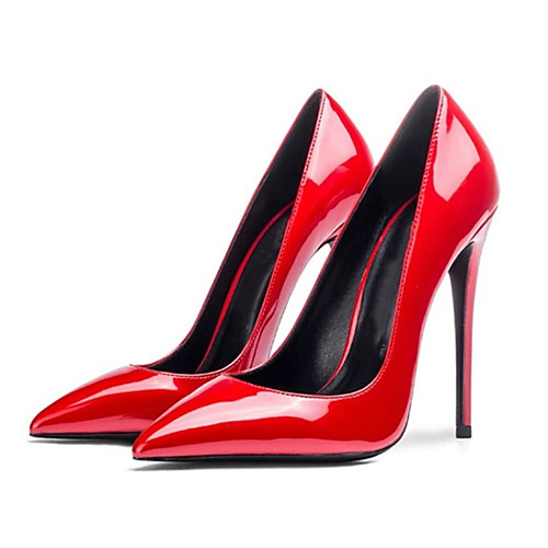 

Women's Heels Stiletto Heel Pointed Toe Patent Leather Solid Colored Red