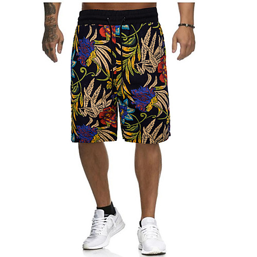 

Men's Casual Casual Daily Shorts Pants Color Block Knee Length Black