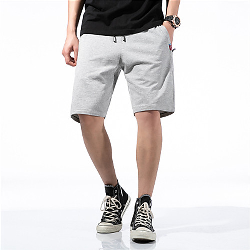 

Men's Shorts Casual / Sporty Chinos Shorts Bermuda shorts Pants Solid Color Knee Length Black Light gray Dark Gray Dark Blue