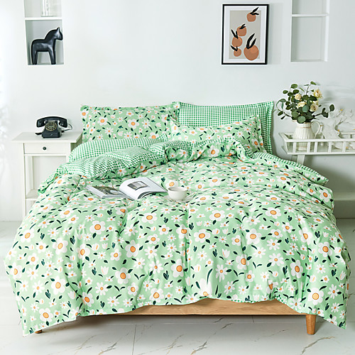 

Duvet Cover Sets 3 Piece Rayon / Polyester Floral / Botanical Rainbow Reactive Print Bohemian Style