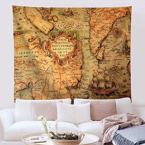 

Wall Tapestry Art Decor Blanket Curtain Hanging Home Bedroom Living Room Decoration Polyester Ancient World Map