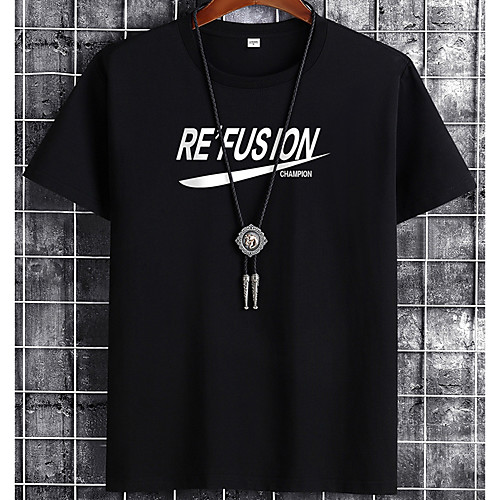 

Men's Unisex Tee T shirt Hot Stamping Graphic Prints Letter Plus Size Print Short Sleeve Casual Tops Cotton Basic Fashion Designer Big and Tall White Black Khaki