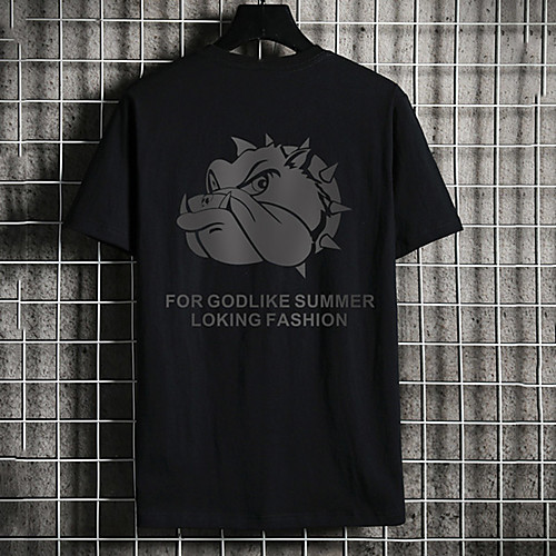 

Men's Unisex Tee T shirt Hot Stamping Graphic Prints Letter Animal Plus Size Print Short Sleeve Casual Tops Cotton Basic Fashion Designer Big and Tall White Black
