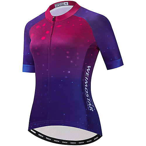 

21Grams Women's Short Sleeve Cycling Jersey Summer Spandex Polyester Fuchsia Gradient Bike Jersey Top Mountain Bike MTB Road Bike Cycling Quick Dry Moisture Wicking Breathable Sports Clothing Apparel
