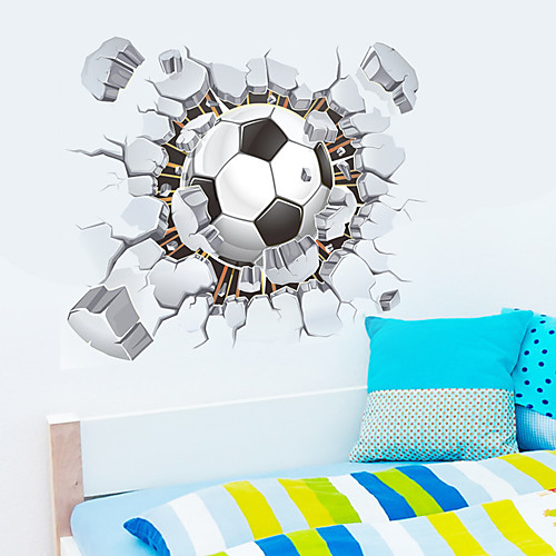 

zy1487 foreign trade explosion football broken wall wall sticker, living room bedroom background wall sticker, football club decoration sticker
