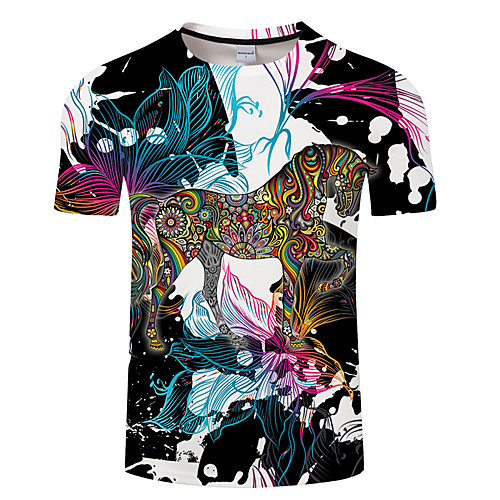 

Men's Unisex Tee T shirt 3D Print Graphic Prints Horse Animal Plus Size 3D Print Print Short Sleeve Casual Tops Basic Designer Big and Tall Gray / White Black / Navy Black