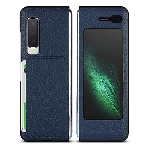 

Phone Case For Samsung Galaxy Full Body Case Galaxy Z Fold 2 Shockproof Dustproof Solid Colored Genuine Leather
