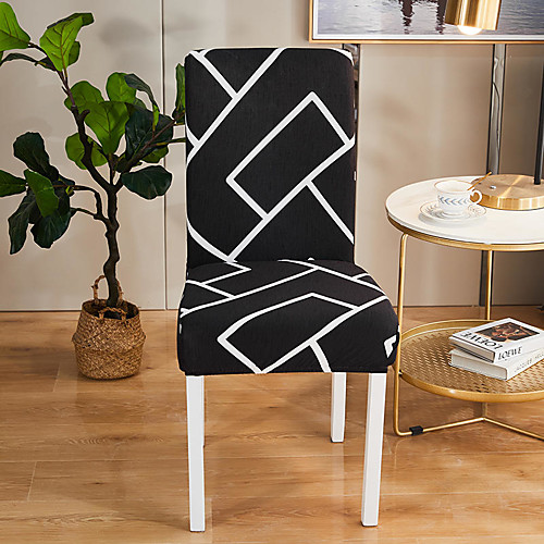 

Black Brick Print Super Soft Chair Cover Stretch Removable Washable Dining Room Chair Protector Slipcovers Home Decor Dining Room Seat Cover