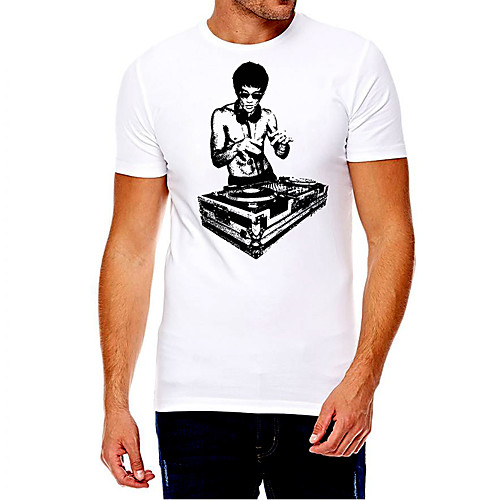 

Men's Unisex Tee T shirt Hot Stamping Graphic Prints Portrait Plus Size Print Short Sleeve Casual Tops Cotton Basic Fashion Designer Big and Tall White