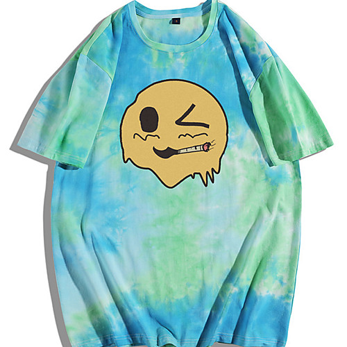 

Men's Unisex Tee T shirt Hot Stamping Graphic Prints Emoji Face Plus Size Short Sleeve Casual Tops 100% Cotton Basic Vintage Designer Big and Tall A B C