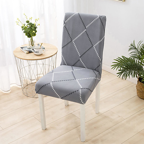 

Grey Stripe Super Soft Chair Cover Stretch Removable Washable Dining Room Chair Protector Slipcovers Home Decor Dining Room Seat Cover