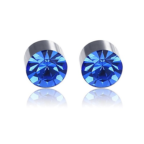 

Men's Earrings Classic Holiday Birthday Stylish Simple Stainless Steel Earrings Jewelry Rainbow color / Green / Royal Blue For Street Formal Date Festival 1 Pair