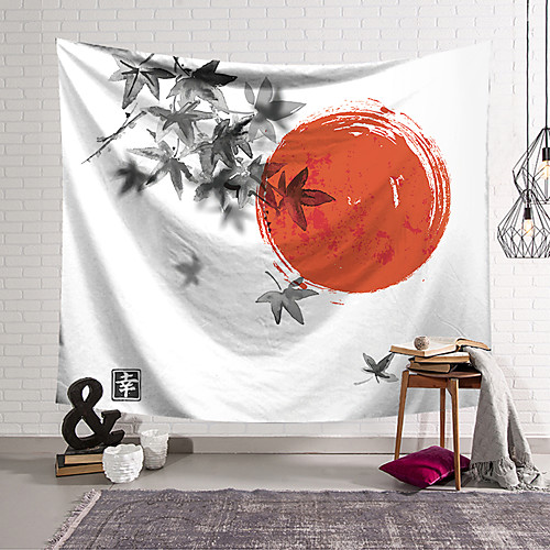 

Japanese Style Ink Painting Style Wall Tapestry Art Decor Blanket Curtain Hanging Home Bedroom Living Room Decoration Polyester