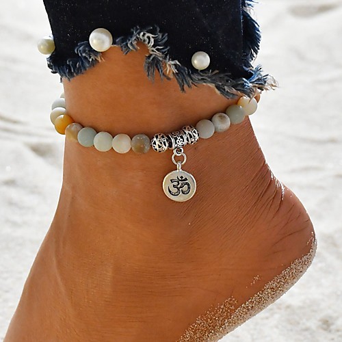

Anklet Boho Women's Body Jewelry For Date Festival Beads Stone Rainbow 1pc