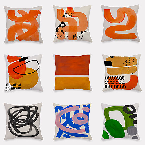 

Ins Hand-Painted Pattern Double Side Cushion Cover 1PC Soft Decorative Square Pillowcase for Sofa bedroom Car Chair Superior Quality Outdoor Cushion for Patio Garden Farmhouse Bench Couch