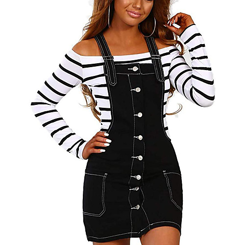 

ebay amazon new product women's waist bottoming dress independent stand strap mid skirt