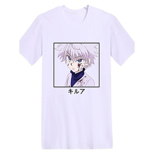 

Men's Unisex Tee T shirt Hot Stamping Anime Graphic Prints Plus Size Print Short Sleeve Casual Tops Cotton Basic Fashion Designer Big and Tall White Black Light gray