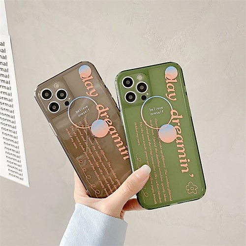 

Phone Case For Apple Back Cover iPhone 12 Pro Max 11 SE 2020 X XR XS Max 8 7 Shockproof Dustproof Word / Phrase TPU