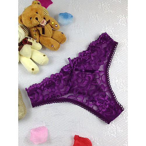 

Women's Lace Brief Micro-elastic Low Waist 1 PC Purple One-Size