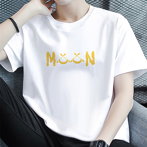 

Men's Unisex Tee T shirt Hot Stamping Graphic Prints Letter Plus Size Print Short Sleeve Casual Tops Cotton Basic Fashion Designer Big and Tall White Black Khaki