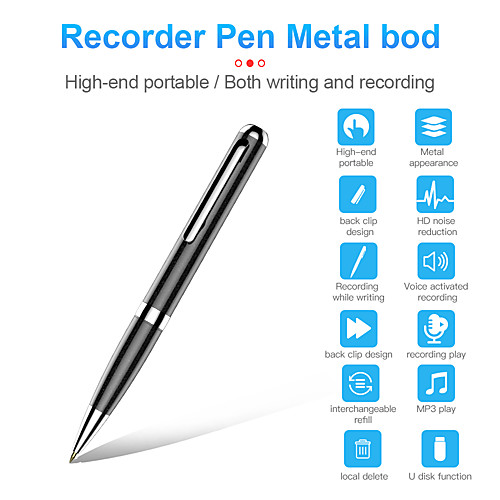 

Digital Voice Recorder Mini Audio Recorder Recording Device with Playback for Lectures Meetings Tape Recorder Portable USB MP3 Playback