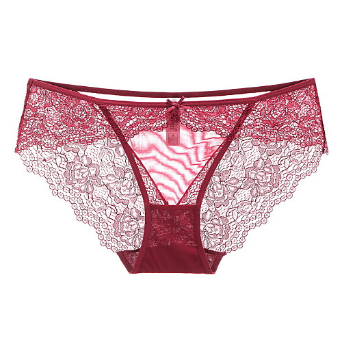 

Women's Bow Brief Micro-elastic Low Waist Wine S