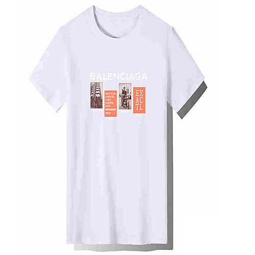 

Men's Unisex Tee T shirt Hot Stamping Graphic Prints Letter Plus Size Print Short Sleeve Casual Tops Cotton Basic Fashion Designer Big and Tall White Light gray