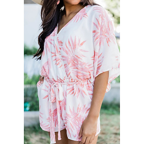 

2021 european and american cross-border spring and summer new digital printing v-neck loose fashion jumpsuit 8513