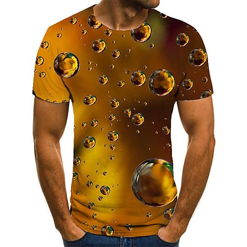 

Men's Unisex Tee T shirt 3D Print Paisley Graphic Prints Plus Size Print Short Sleeve Casual Tops Basic Fashion Designer Big and Tall Brown