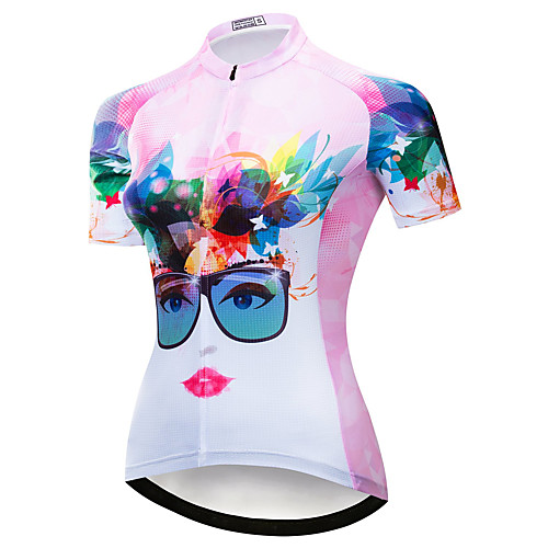 

21Grams Women's Short Sleeve Cycling Jersey Summer Spandex Polyester Pink Floral Botanical Bike Jersey Top Mountain Bike MTB Road Bike Cycling Quick Dry Moisture Wicking Breathable Sports Clothing
