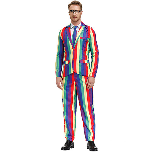 

Movie / TV Theme Costumes Cosplay Costume Adults' Men's Halloween Halloween Festival Halloween Masquerade Festival / Holiday Terylene Rainbow Men's Easy Carnival Costumes Patchwork Mixed Color / Coat