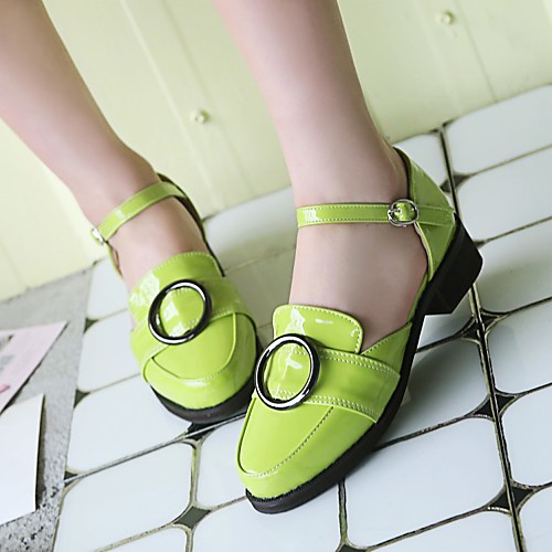 

Women's Heels Chunky Heel Round Toe PU Synthetics Black Green Gray