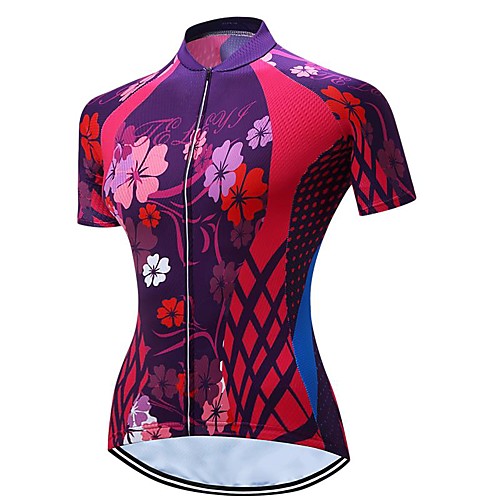

21Grams Women's Short Sleeve Cycling Jersey Summer Spandex Polyester Black / Red Bike Jersey Top Mountain Bike MTB Road Bike Cycling Quick Dry Moisture Wicking Breathable Sports Clothing Apparel