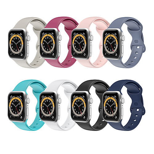 

Smart Watch Band for Apple iWatch 1 pcs Sport Band Classic Buckle Silicone Replacement Wrist Strap for Apple Watch Series SE / 6/5/4/3/2/1