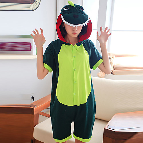 

Teenager Adults' Kigurumi Pajamas Nightwear Dinosaur Onesie Pajamas 100% Cotton Green Cosplay For Men and Women Boys and Girls Animal Sleepwear Cartoon Festival / Holiday Costumes