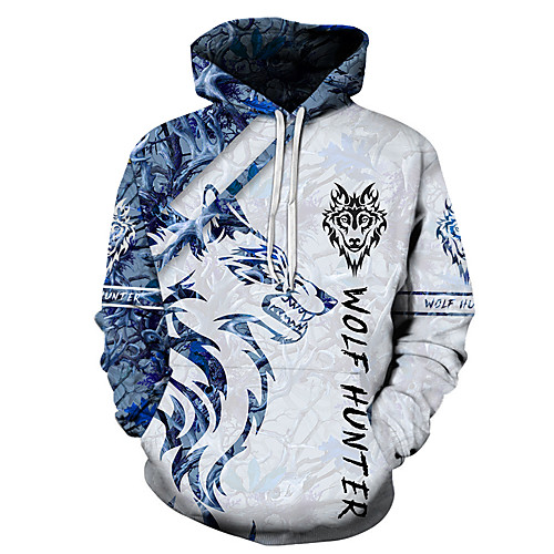 

Men's Unisex Plus Size Pullover Hoodie Sweatshirt Graphic Prints Wolf Print Hooded Casual Daily Holiday 3D Print Basic Designer Hoodies Sweatshirts Long Sleeve 1 2 3