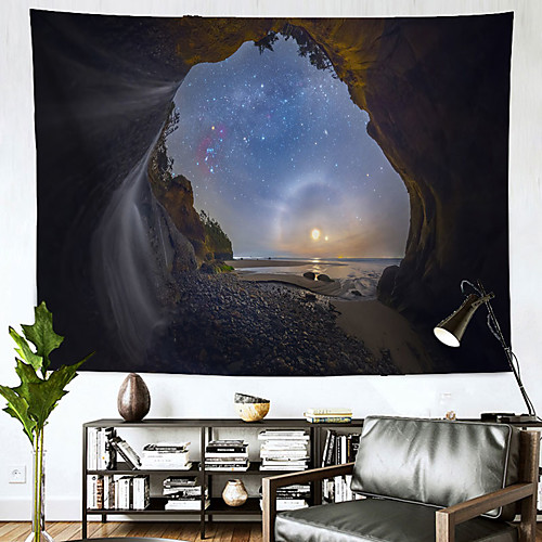 

Wall Tapestry Art Decor Blanket Curtain Hanging Home Bedroom Living Room Decoration Polyester Beach Starry Sky