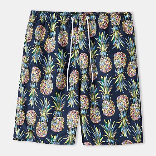 

Men's Casual Daily Holiday Shorts Pants Graphic Pineapple Short Navy Blue