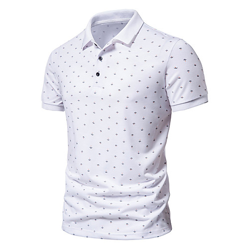 

Men's Golf Shirt Tennis Shirt Other Prints Graphic Rudder Print Short Sleeve Casual Tops Simple Lightweight Comfortable Wine White Navy Blue / Work