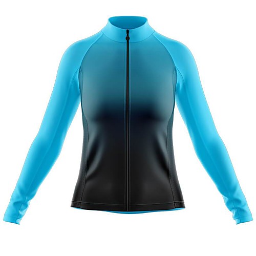 

21Grams Women's Long Sleeve Cycling Jersey Spandex Polyester Blue Green Gradient Bike Jersey Top Mountain Bike MTB Road Bike Cycling Quick Dry Moisture Wicking Breathable Sports Clothing Apparel