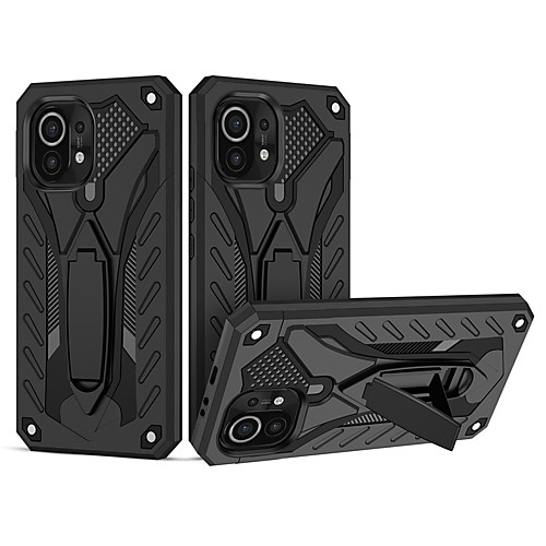 

Rugged Armor Phone Case For Xiaomi Mi 11 Note 10 Pro Mi CC9 Poco M3 Shockproof Dustproof TPU Back Cover with Stand For Redmi K40 Note 10 Pro Max Note 9 Pro Max 9A 9C