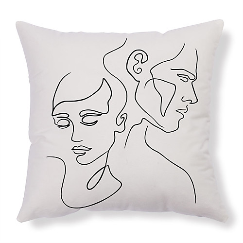 

1 pcs Polyester Pillow Cover, Letter & Number Classic Square Zipper Traditional Classic