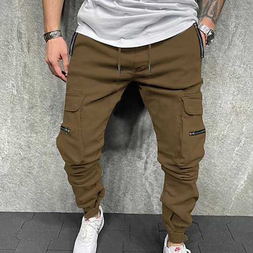 

Men's Cargo Casual / Sporty Outdoor Sports Daily Sports Pants Tactical Cargo Pants Solid Color Full Length Pocket ArmyGreen Black Red Khaki Light Grey