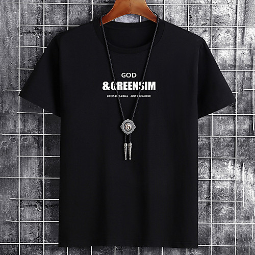 

Men's Unisex Tee T shirt Hot Stamping Graphic Prints Letter Plus Size Print Short Sleeve Casual Tops Cotton Basic Fashion Designer Big and Tall White Black Khaki