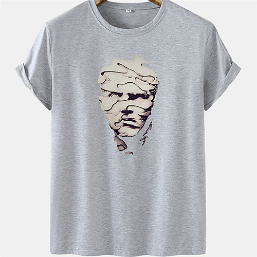 

Men's Unisex Tee T shirt Hot Stamping Graphic Prints Human face Plus Size Short Sleeve Casual Tops 100% Cotton Basic Designer Big and Tall White Black Gray